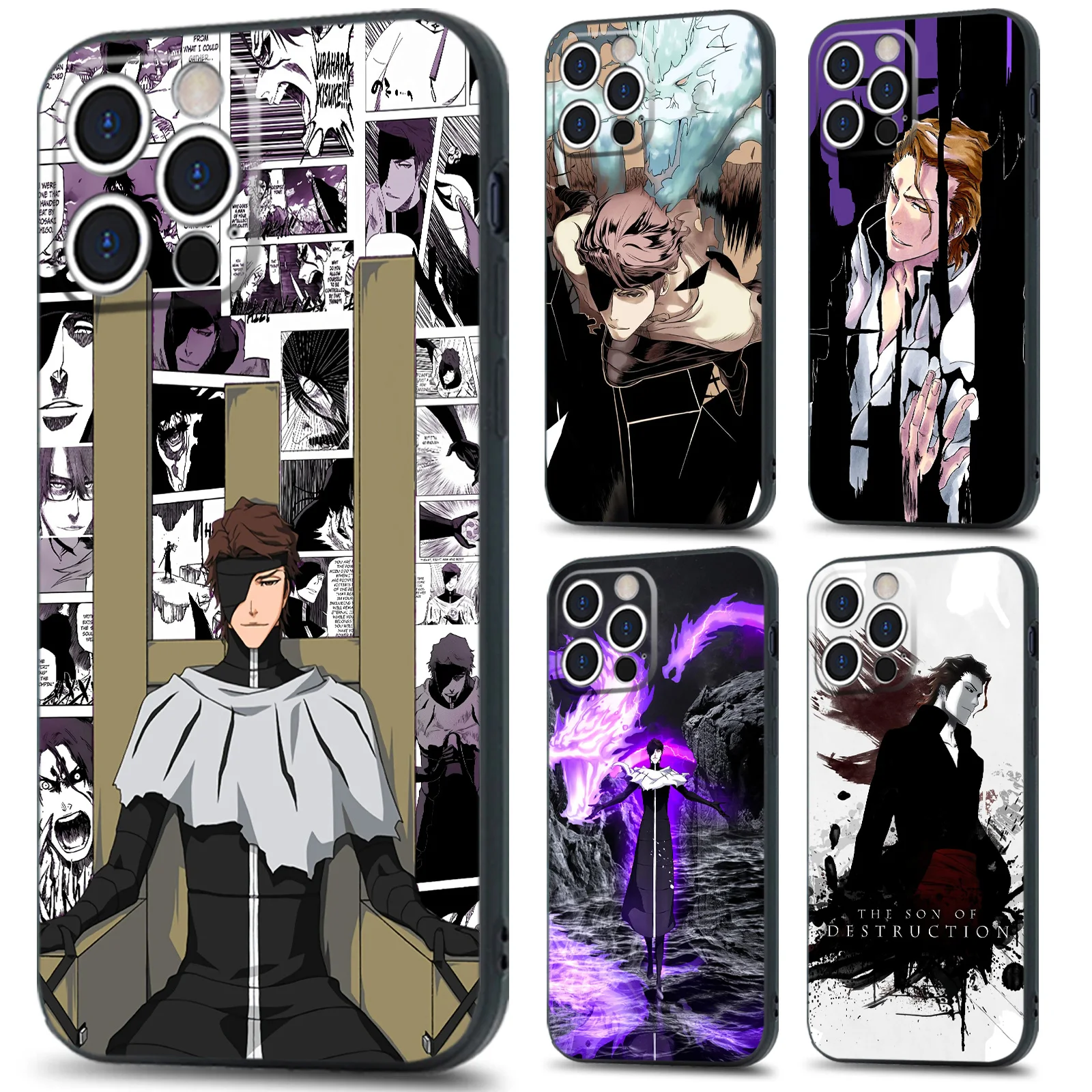 Sosuke Aizen Anime Protective Shell Soft Silicone Phone Case for iPhone 16 15 14 11 Pro Max 7 8 15 16 Plus 12 13 Mini Xr Xs