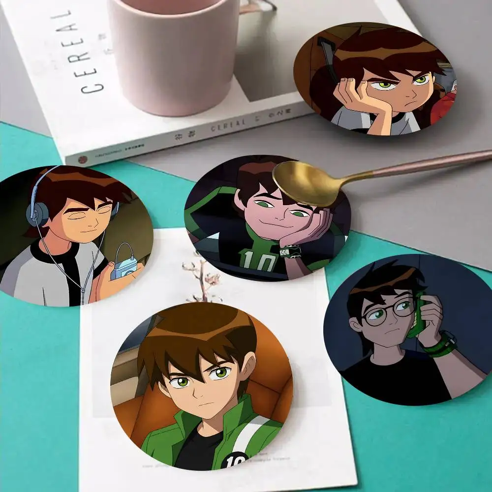1pc Ben 10 Wooden Coaster Colour Printing Cup Mat Home Desk Decoration Gifts