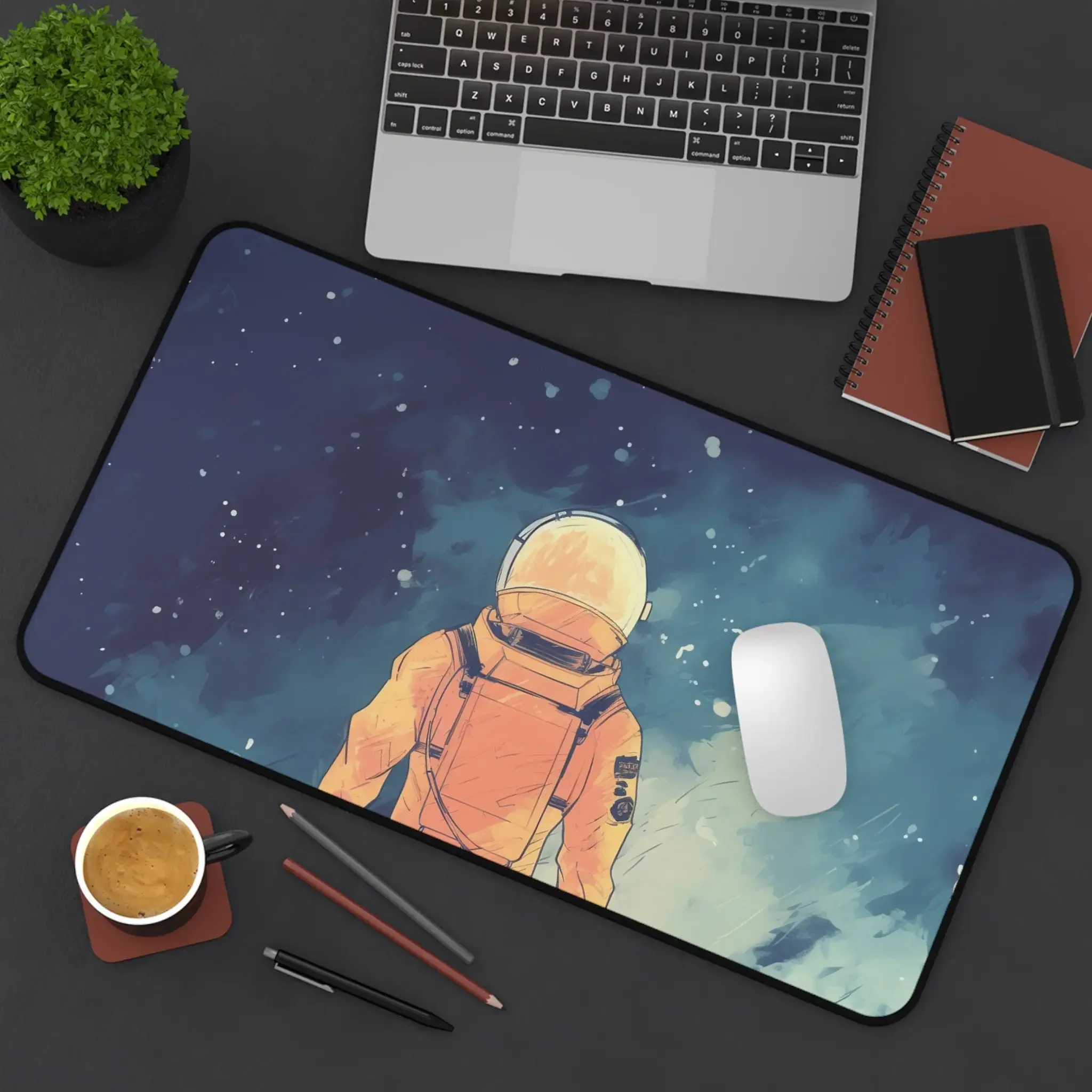 Space Comic Game Mouse Pad, Astronaut Comic Theme Table Pad, Non-Slip Waterproof Gaming Mouse Pad, Perfect Gift for Friends