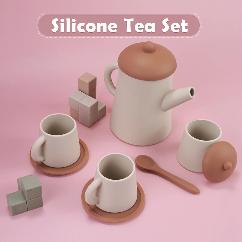 Silicone Tableware Mini Cups Set Pretend Play Toys Kitchen Child Kids Tea Cup Kitchen Baby Early Education Toy Sets Bpa Free