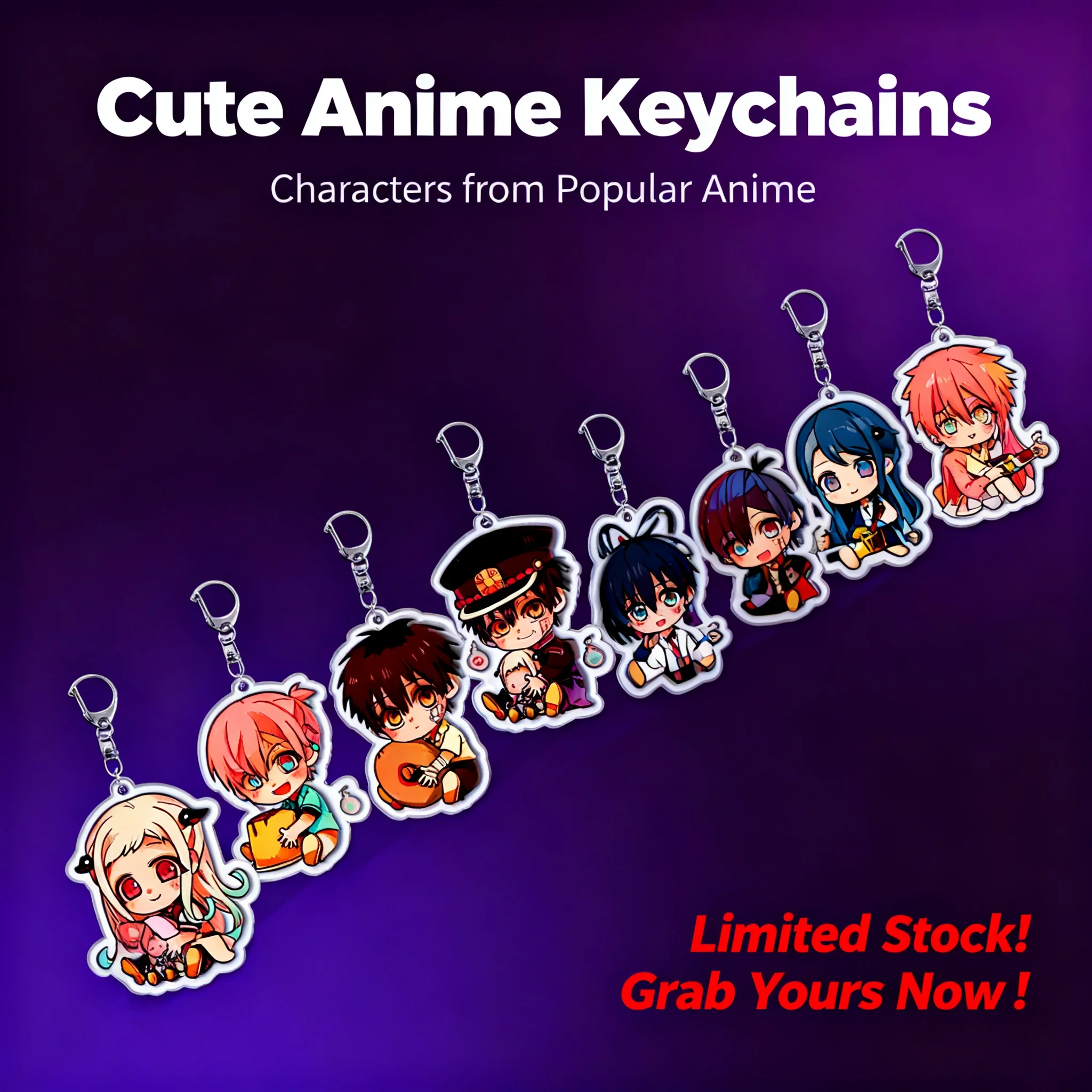 

Anime DIY Acrylic Keychain Pendant Jibaku Shounen Hanako-kun Layered Figure Souvenir Cross-border Ready Stock