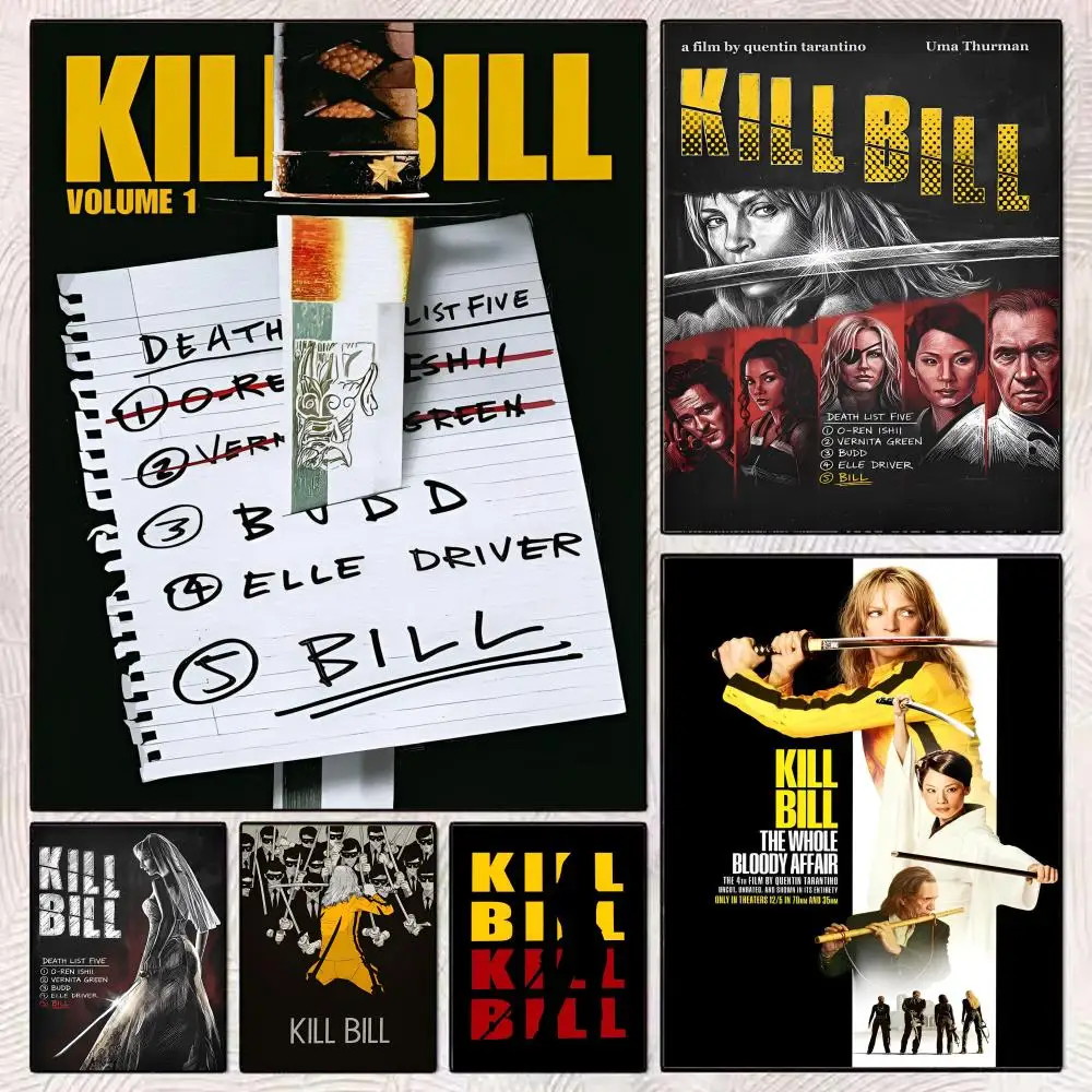 K-Kill Bill Movie Painting Calligraphy Canvas Poster Art for Bedroom Living Room Home Decor Wall Decoration Decals Gift