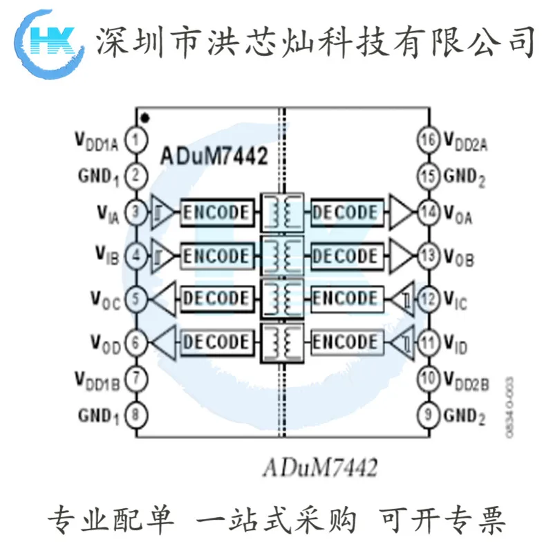 ADUM7442 ADUM7442CRQZ QSOP-16 1KV RMS/IC Original, en stock IC de potencia