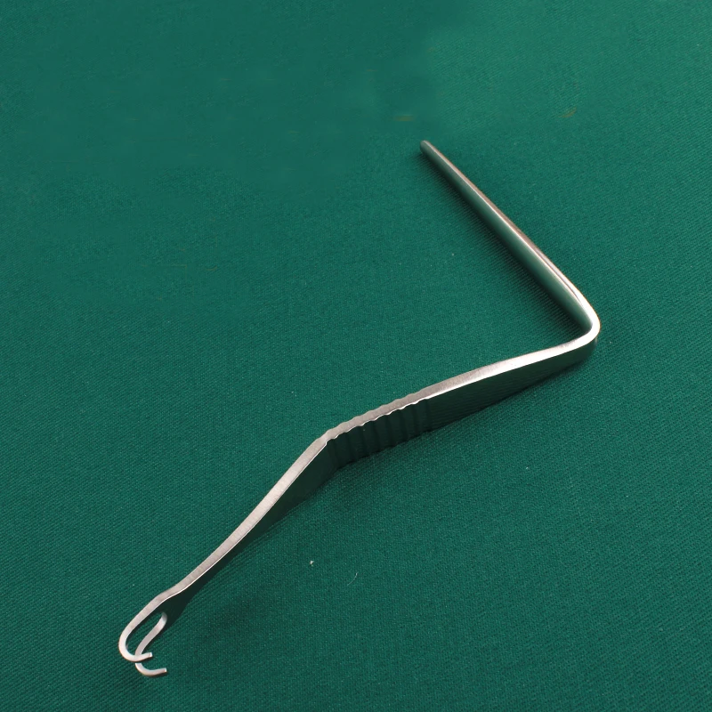 Retractor de nariz tipo L de acero inoxidable, instrumento de ángulo recto, herramientas de ángulo mandibular, retractor de párpados de doble cabeza