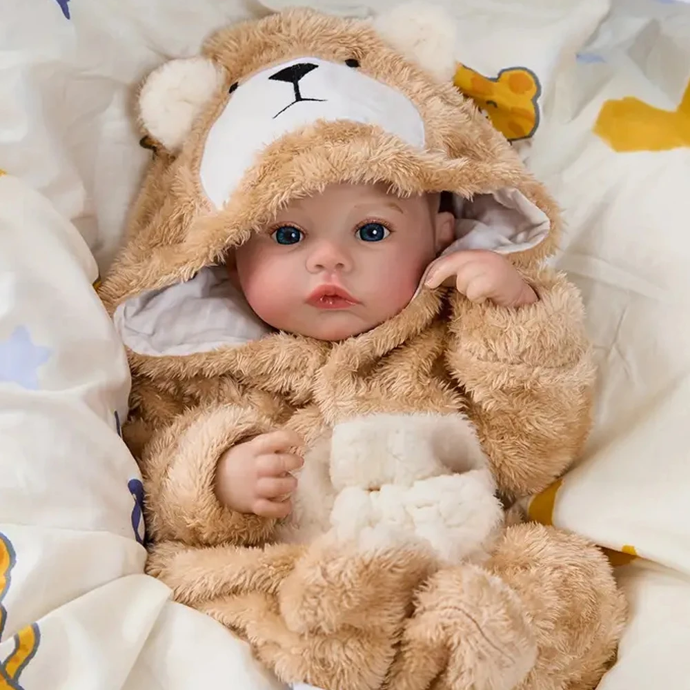 

18 "/45 см реалистичная кукла реборн для девочек, виниловая силиконовая 3D ручная роспись, подарок для новорожденных, подарок на день рождения, Рождественский подарок