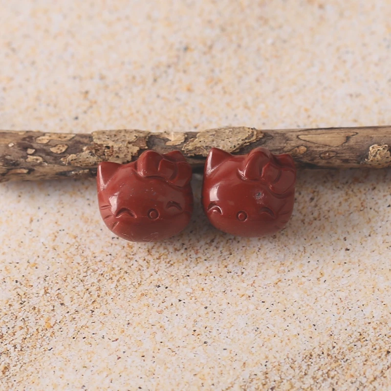 

Бусины из натурального камня ручной работы с кошачьей головой, разноцветные аксессуары из яшмы Пикассо, милые 13x14x11 мм, 5,6 г для детей и женщин