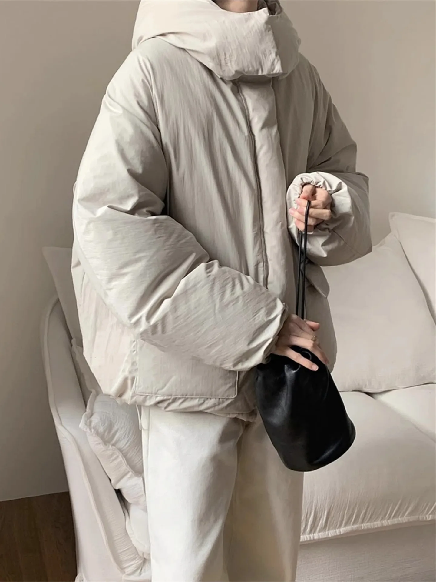 Gola ultra-quente à prova de vento com capuz Jaet Nova coleção de inverno feminina Dongda Gate Color Commute Sle Loos...