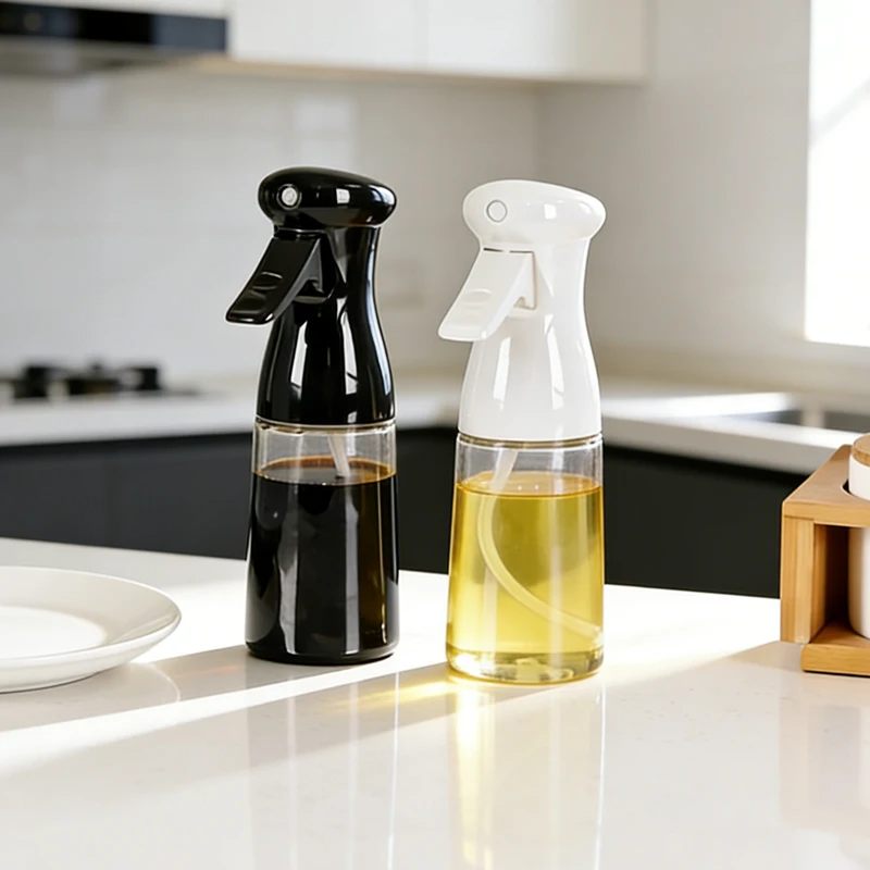 Atomizador de botella pulverizadora de vinagre y aceite de calidad alimentaria para cocina, freidora de aire para barbacoa, dispensador de aceite de oliva de 200/300ml, pulverizador de niebla portátil ecológico