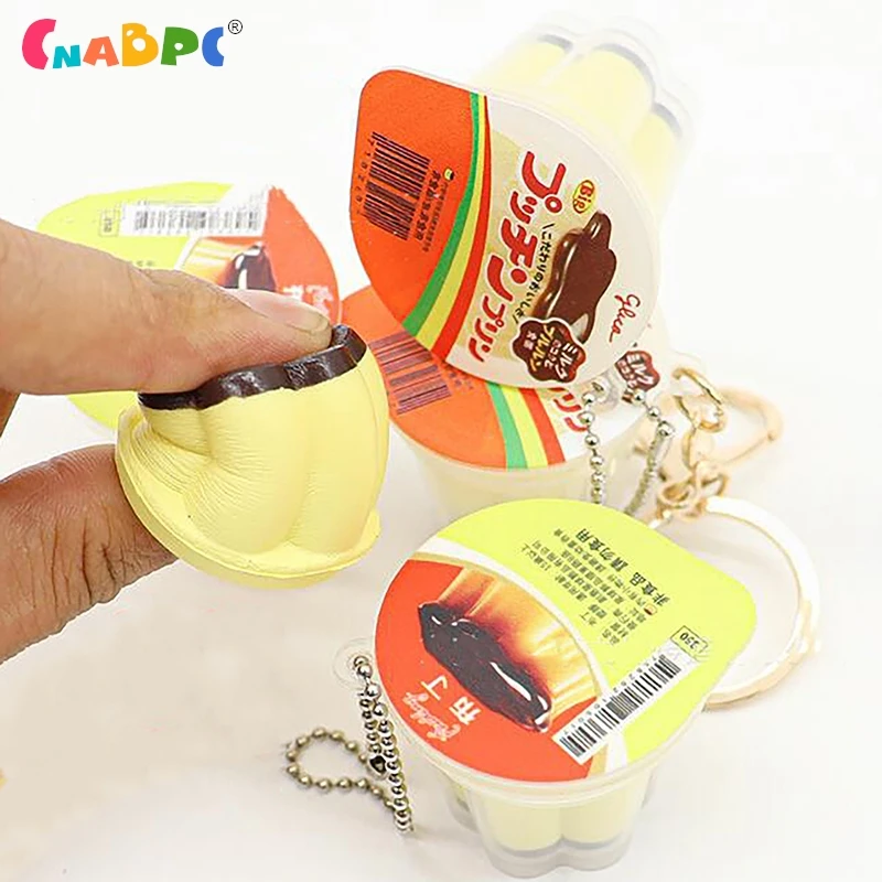 

Novelty Pudding Pendant Food Play Reduce Pressure Keychain Fragrance Antistress Fidget Stress Relieving Backpack Decor Kids Toys