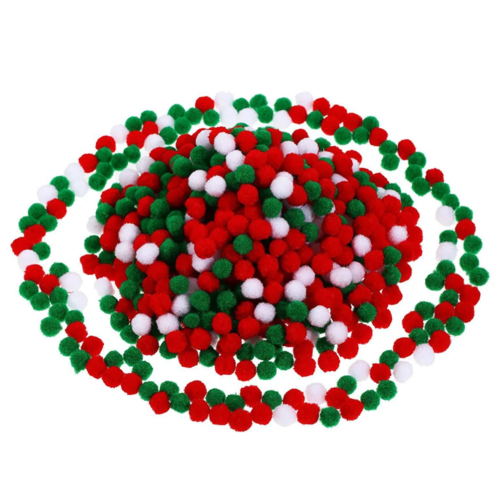 4 แพ็คคริสต์มาส Pompons DIY วัสดุ Ball ตุ๊กตาลูกบอลสีสัน Fluffy Pompom Poms