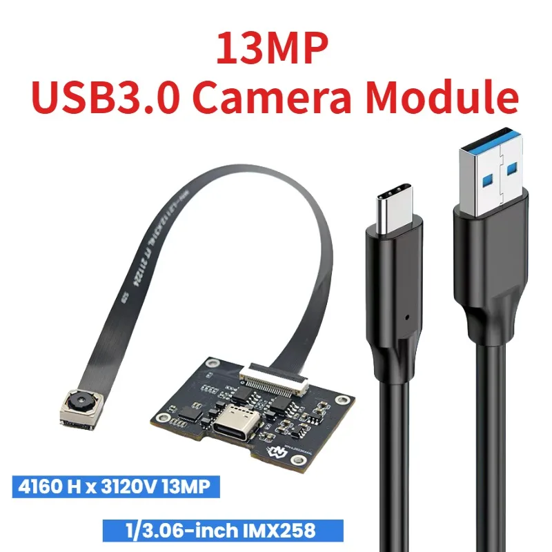 

Модуль камеры с автофокусом 13 МП 4K USB 3.0, сенсор IMX258 (4160*3210), выход MJPG YUY2, модуль UVC для Windows, Android, Linux