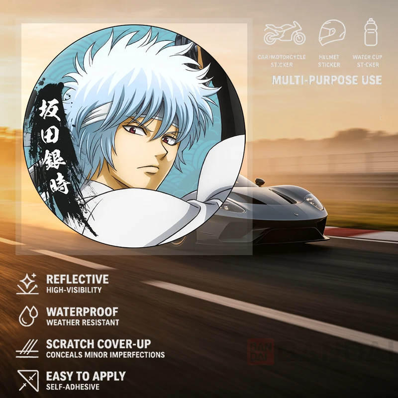 Car Stickers Silver Anime Cartoon Vinyl Decal Waterproof Die Cut for Gas Cap Car Door Motorcycle Helmet Auto Decor
