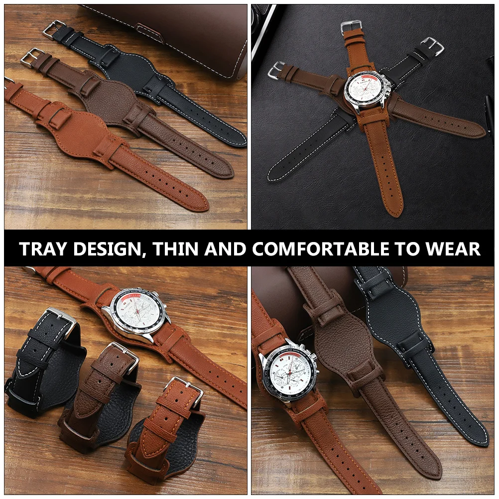 

1Pcs High Quality Watch Strap Sturdy Genuine Cowhide Band Simple Installation Replacement Wristband for All Occasions