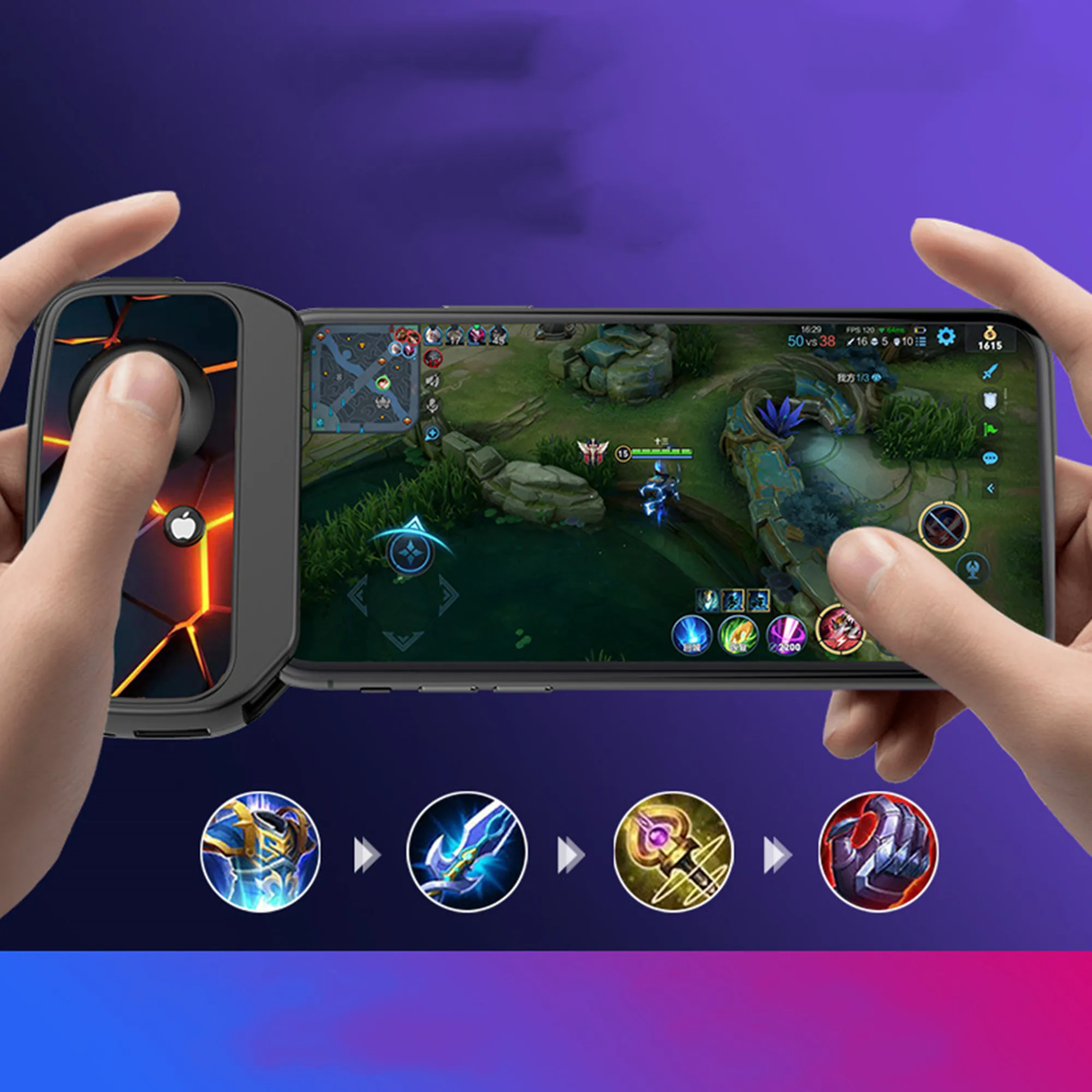 Mobile Game Controller Gamepad จอยสติ๊ก Trigger Aim ยิงเกมใช้สำหรับ IOS Android