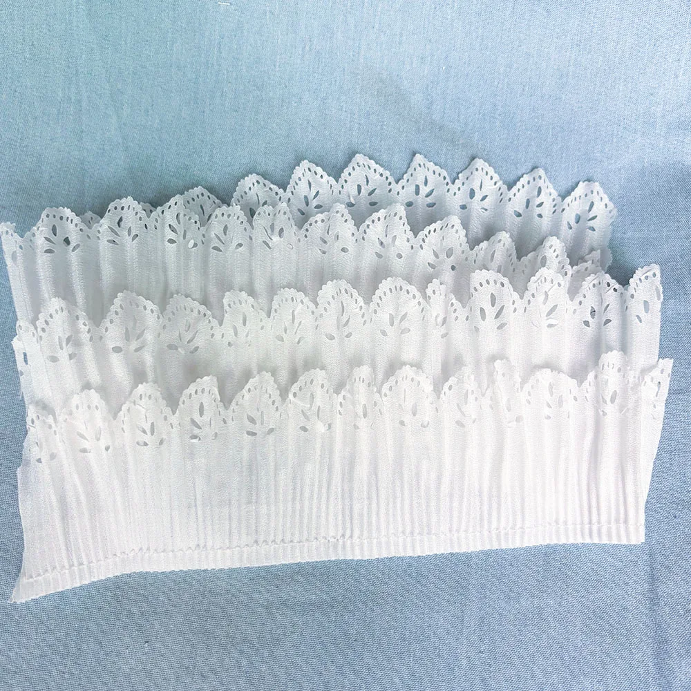 

9 см двухслойная плиссированная шифоновая кружевная бейка с эластичной рюшами для свадебных платьев юбки в стиле Лолиты и модное украшение своими руками