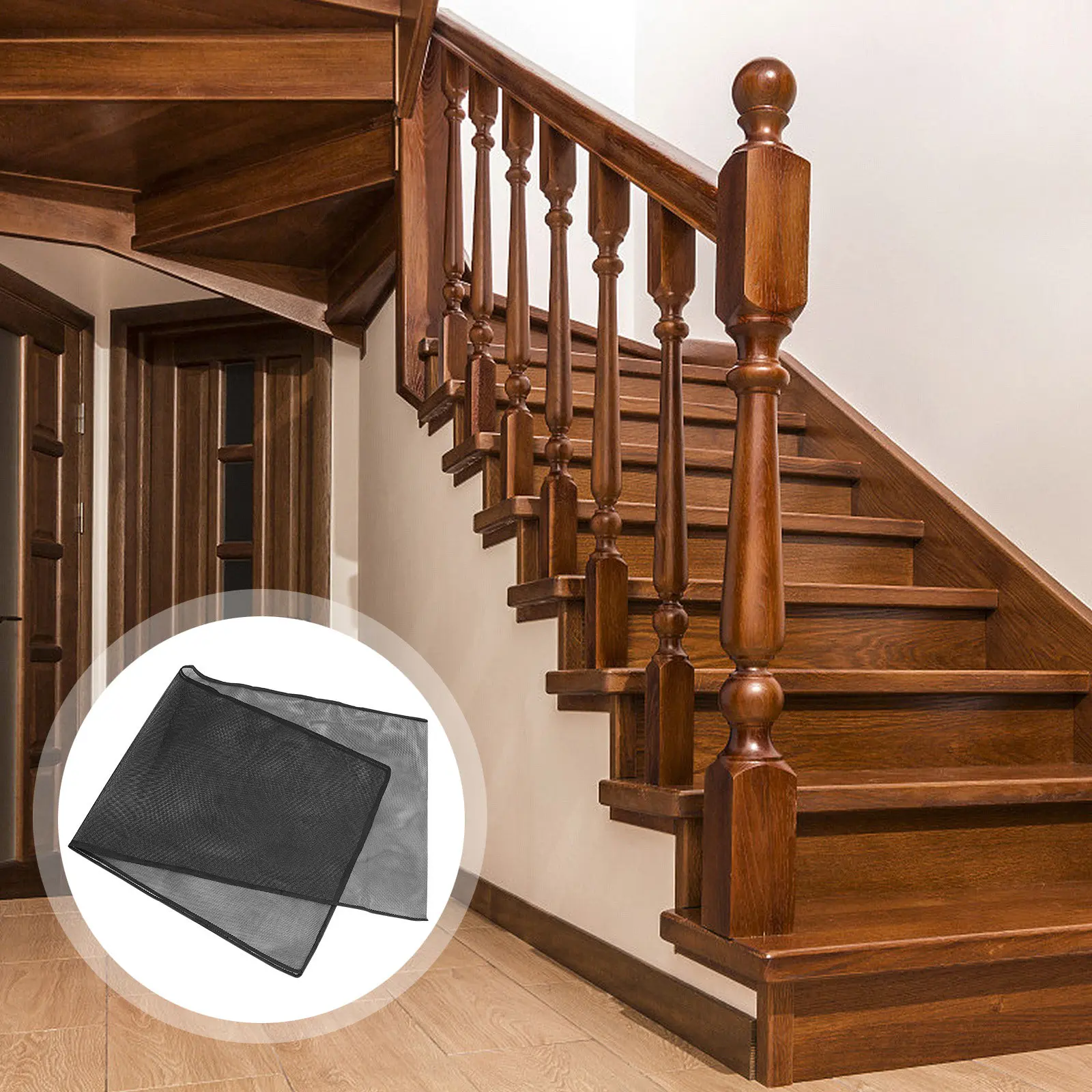 1 Zestaw Siatki Ochronnej na Balustradę, Siatka Bezpieczeństwa na Schody, Siatka na Balustradę dla Dzieci, Odporna na Rozdarcia Siatka na Balkon dla Zwierząt, Osłona na Balustradę