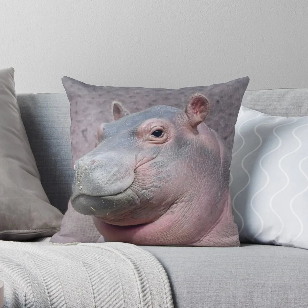 Baby Hippo Fritz at the Cincinnati Zoo and Botanical Garden Throw Pillow Pillowcases Christmas Covers Luxury Sofa Cushions