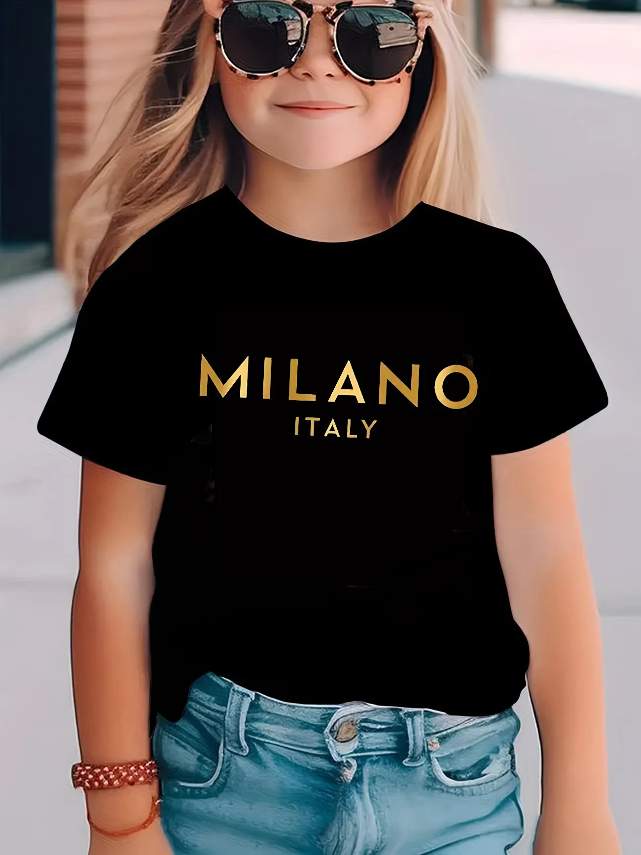 Fashion Y2k Milano Italy Letter T Shirts Kids Children's T-shirt Boys Girls Summer Spring Casual Top Tee Shirt Unisex