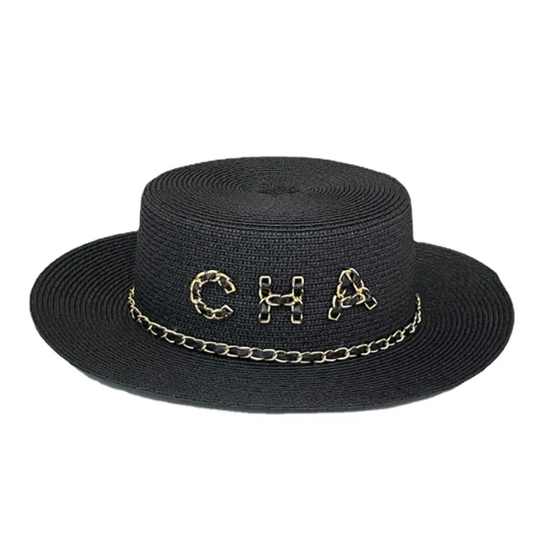 Hat For Women Panama Hat Summer Beach Hat Female Casual Lady Girls Flat Brim Straw Cap Girls Sun Hat Chapeu Feminino  Straw Hat