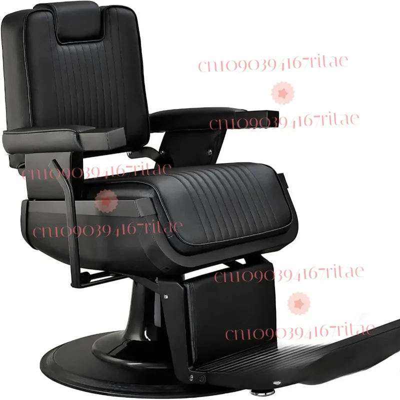 

Black chassis hair salon chair barber shop salon salon cutting reclining rotatable wholesale