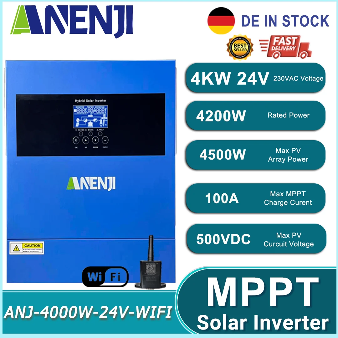 Onduleur solaire hybride 11kw 6,2 kw 4kw 2kw 48V 24V avec contrôleur de Charge MPPT 60A 100A 160A 220V avec prise en charge WIFI BMS