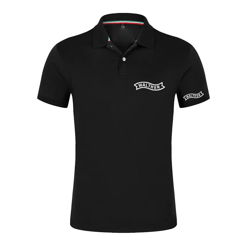 Walther Firearms The regular Polo for men is suitable for summer and features printed patterns T shirt