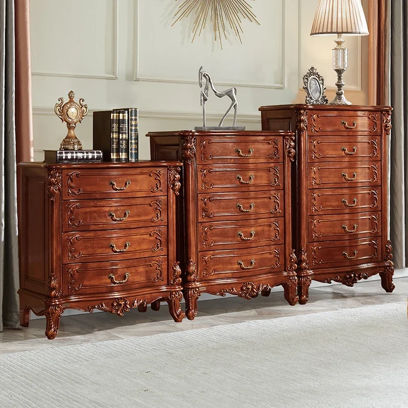 Deluxe solid wood storage cabinet with four drawers and five drawers Six drawer bedroom wardrobe