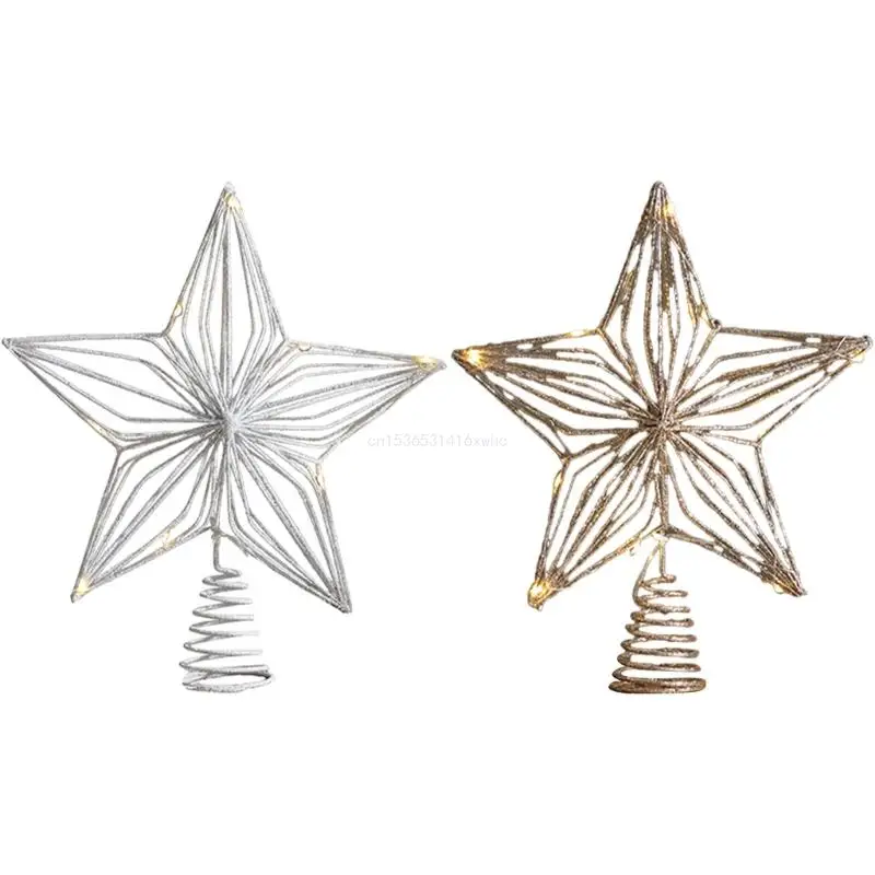 

Dropship Festival Star Tree Toppers Decors Illuminated Star Tree Ornament with LED Light for a Bright Christmas Display