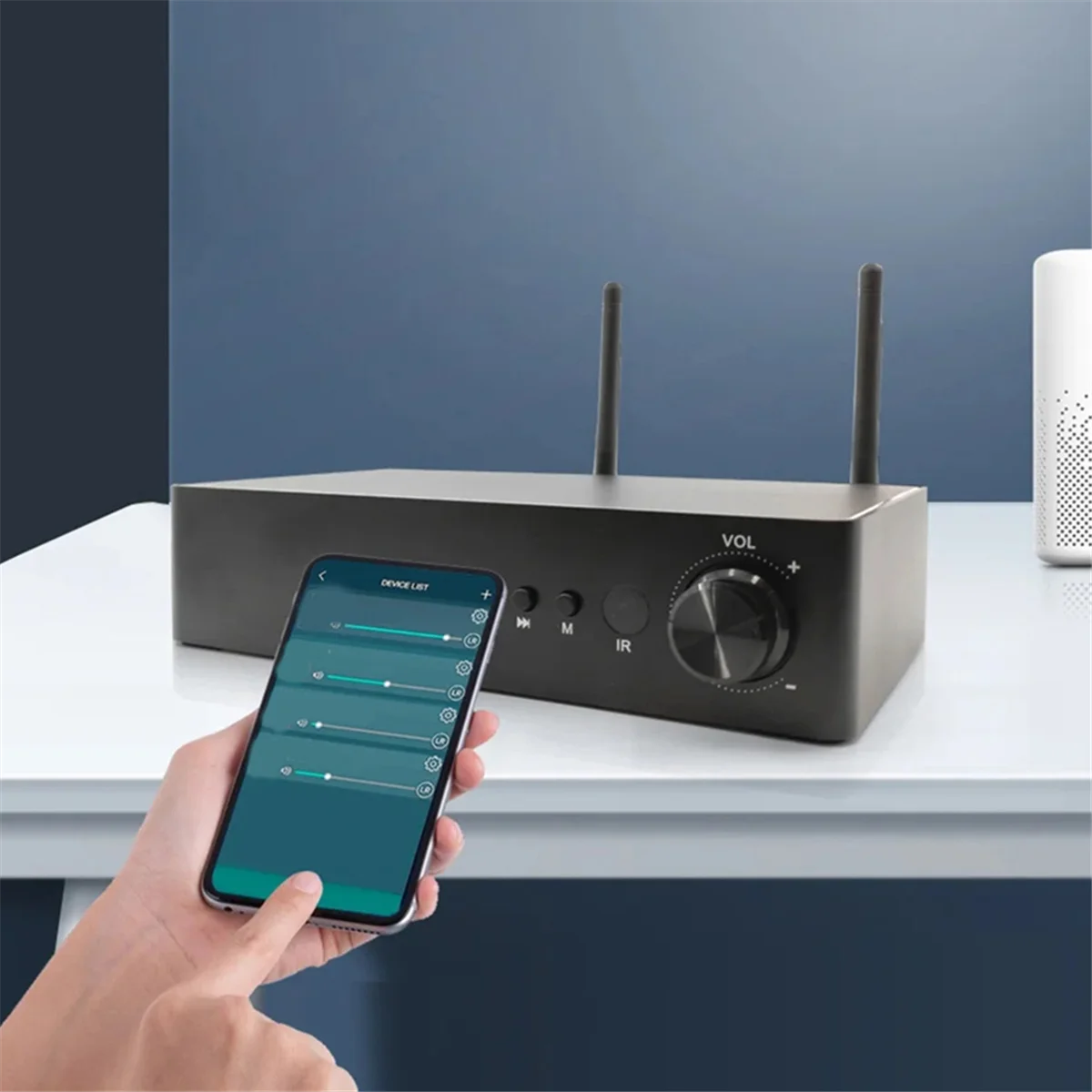 New Tech 60Wx2 ESS9023 WiFi and Bluetooth HiFi Stereo Class D Multiroom Amplifier with Tadil Airplay Equalizer Free App US Plug