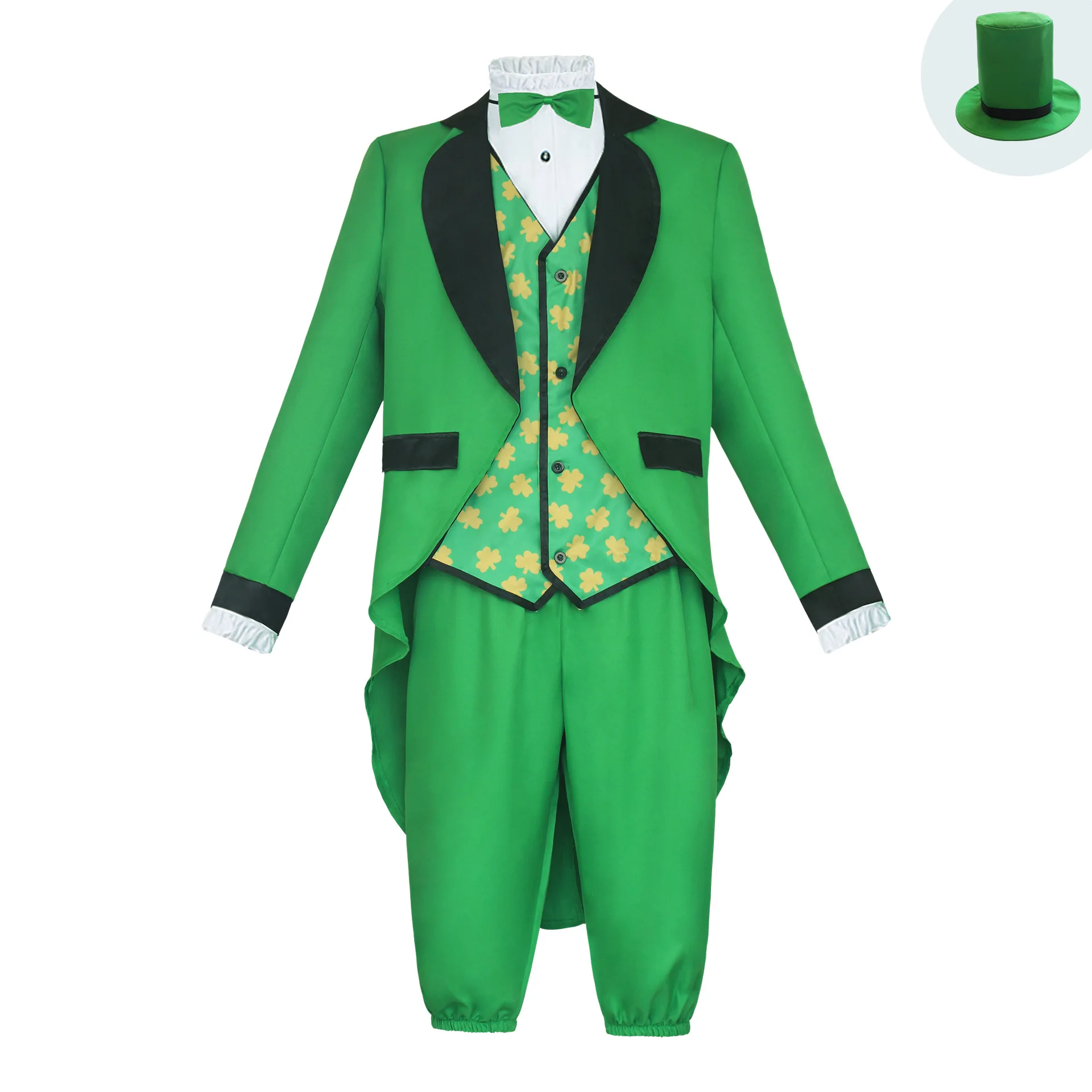 

Новый карнавальный комплект ирландского Патрика с галстуком-бабочкой, шляпа и фрак, костюм на Хэллоуин