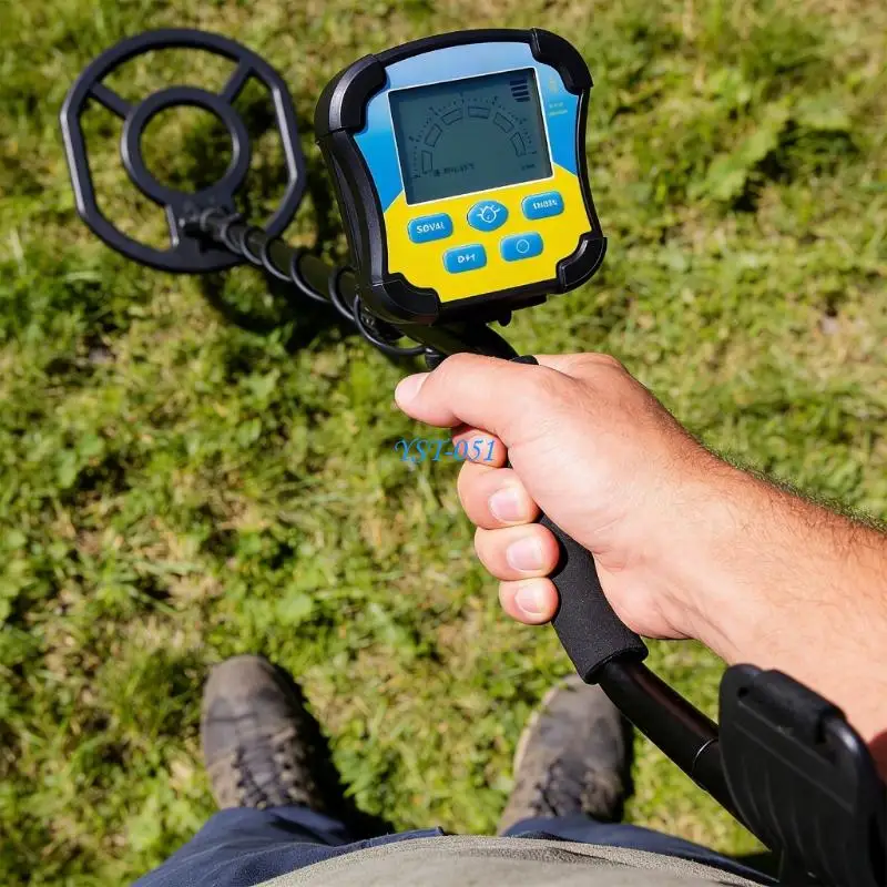 E15A Efficient Metal Detector Featuring Depth Indication Sound Tone for Different Metals and 10Inch Waterproof Search Coils