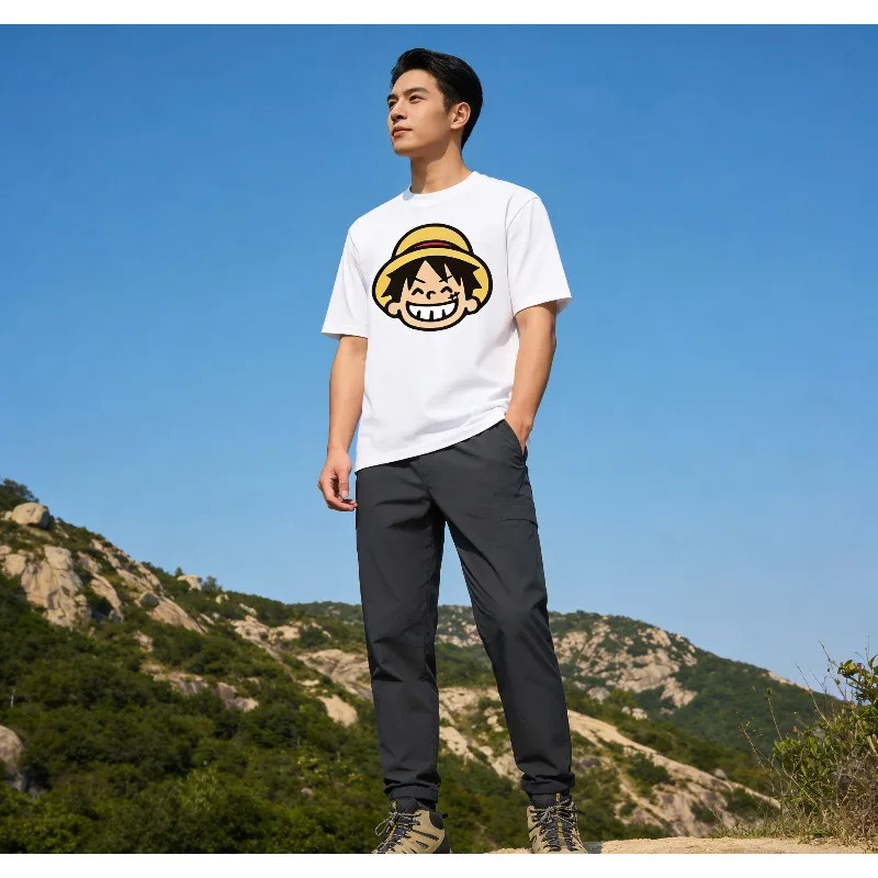 Anime Style One Piece Luffy Cartoon Pure Cotton Printed T-shirt for Men and Women 2026 New Loose Casual Round Neck T-shirt