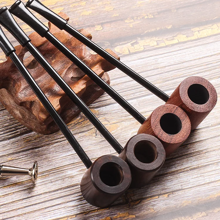 Red Sandalwood Popeye Pipe - Straight Cut Solid Wood Pipe - Men's Personalized Portable Pipe