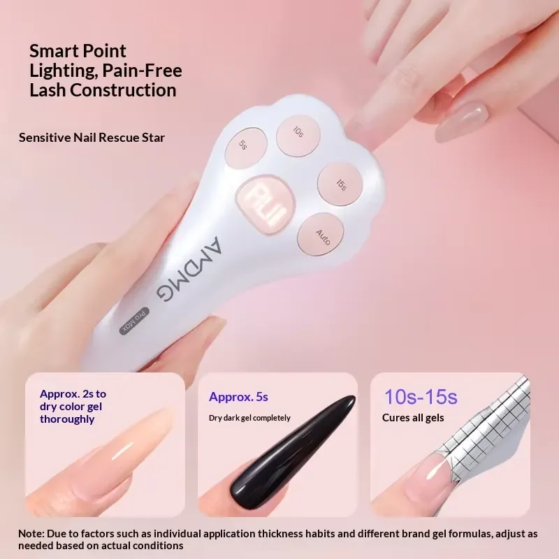 AMDMG Mini Portable 395nm 400nm Rechargeable Nail Gel Lamp Uv Led Nail Lamp for Nails