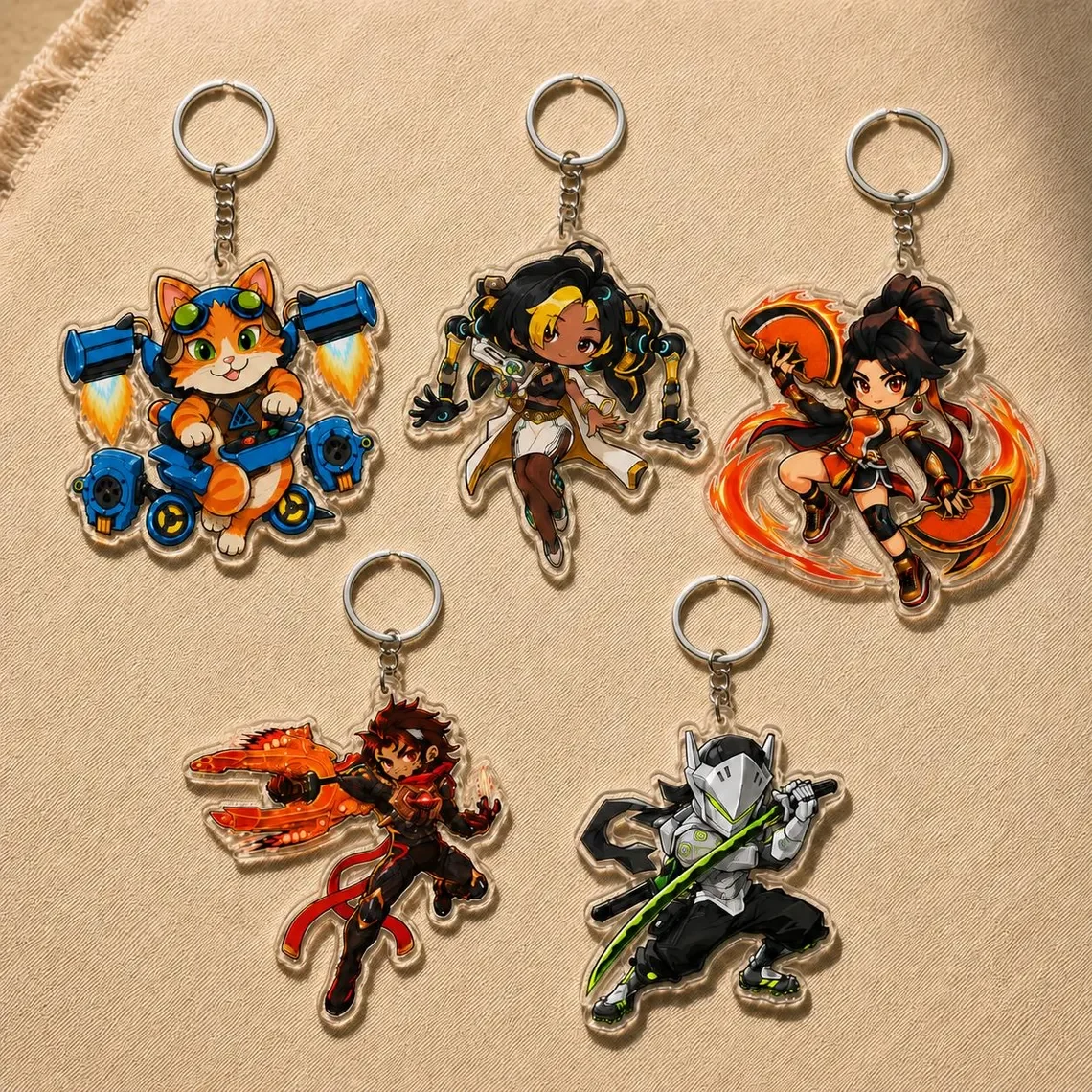 Overwatch Acrylic Keychain Ziyuan Character Collectible Bag Charm Gamer Gift New Hero