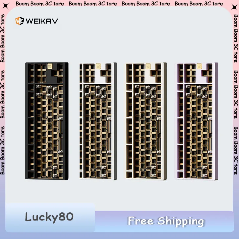 

Weikav Lucky80 Mechanical Keyboard Kits Aluminium Alloy Tri-mode Wireless Bluetooth Customize for Keyboard PC E-sports Gifts