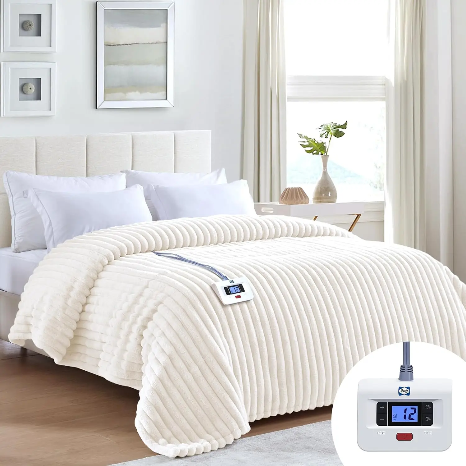 

Full Size Electric Heated Blanket, 72"x84", Reversible Faux Fur to Sherpa, 10 Heat Levels & Auto Off, Machine Washable