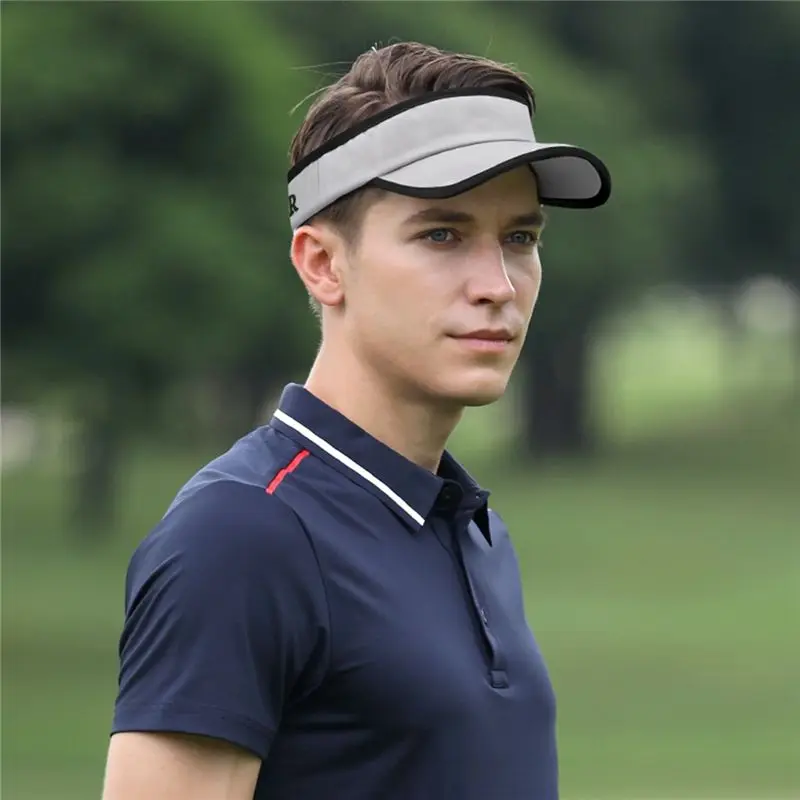 ABJV قبعات الغولف الرجالية لا أفضل القبعات الشمس حماية الظل تنفس الذكور قبعة عادية الرطوبة فتل قبعة الشمس رمادي-أسود
