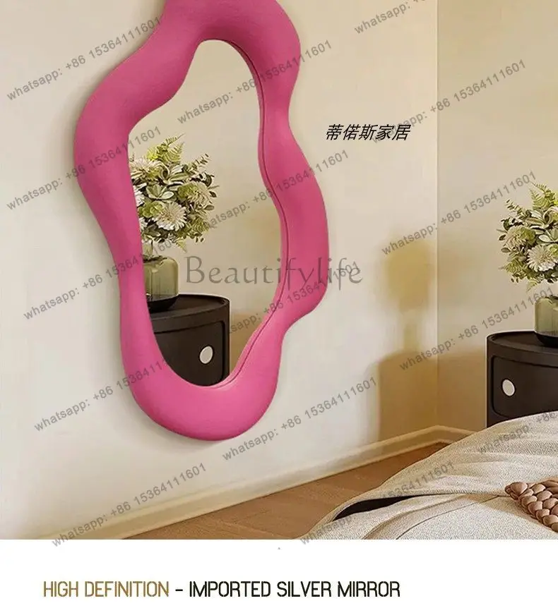 YJ French dressing mirror wall hanging irregular bathroom makeup mirror special-shaped creative art designer model