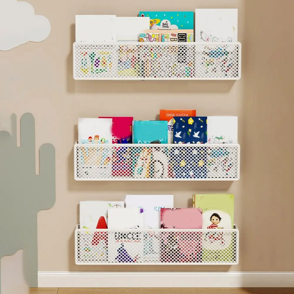 

Simple Metal Picture Book Sorting Rack Punch Free Ultra Narrow Art Bookshelf Space Saving Picture Book Organizer Kitchen