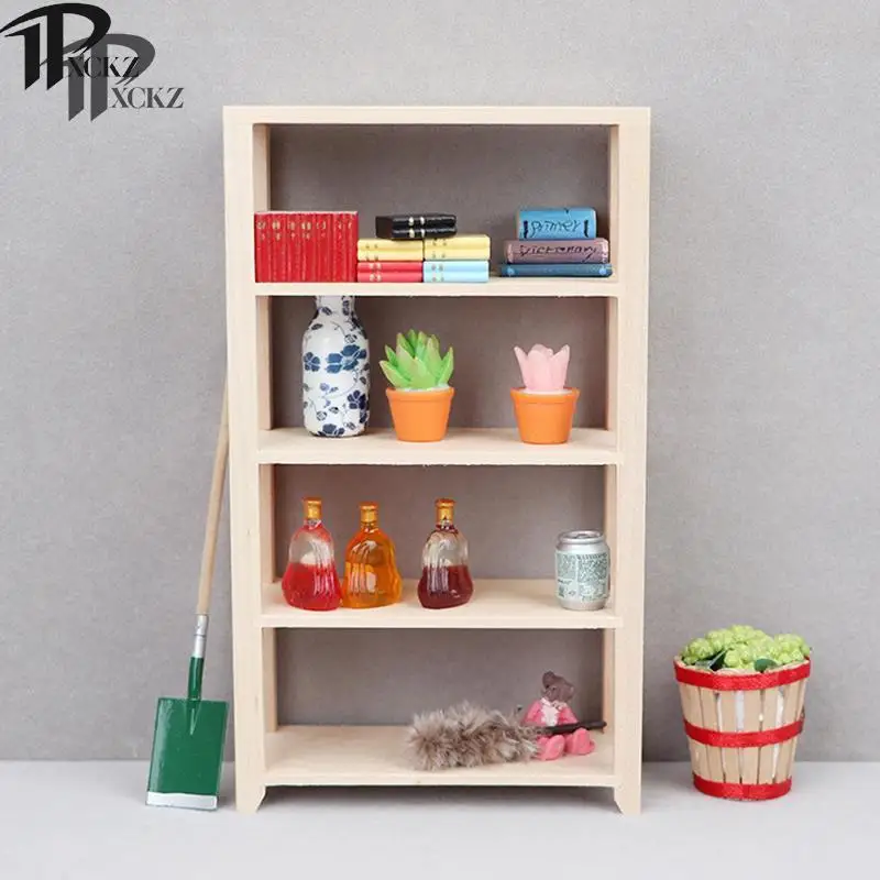

1:12 Dollhouse Miniature Display Rack Bookshelf Multi-layer Storage Shelf Model Furniture Decor Toy Doll House Accessories
