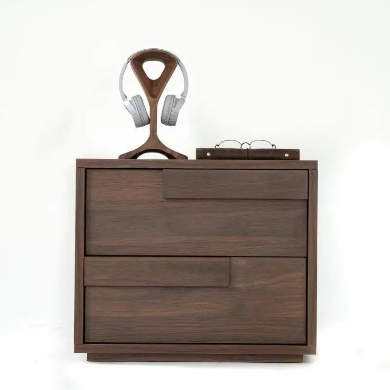 Italian Minimalist Bedside Table Black Modern Minimalist Bedroom Storage Bedside Table Drawer Locker Light Luxury Designer