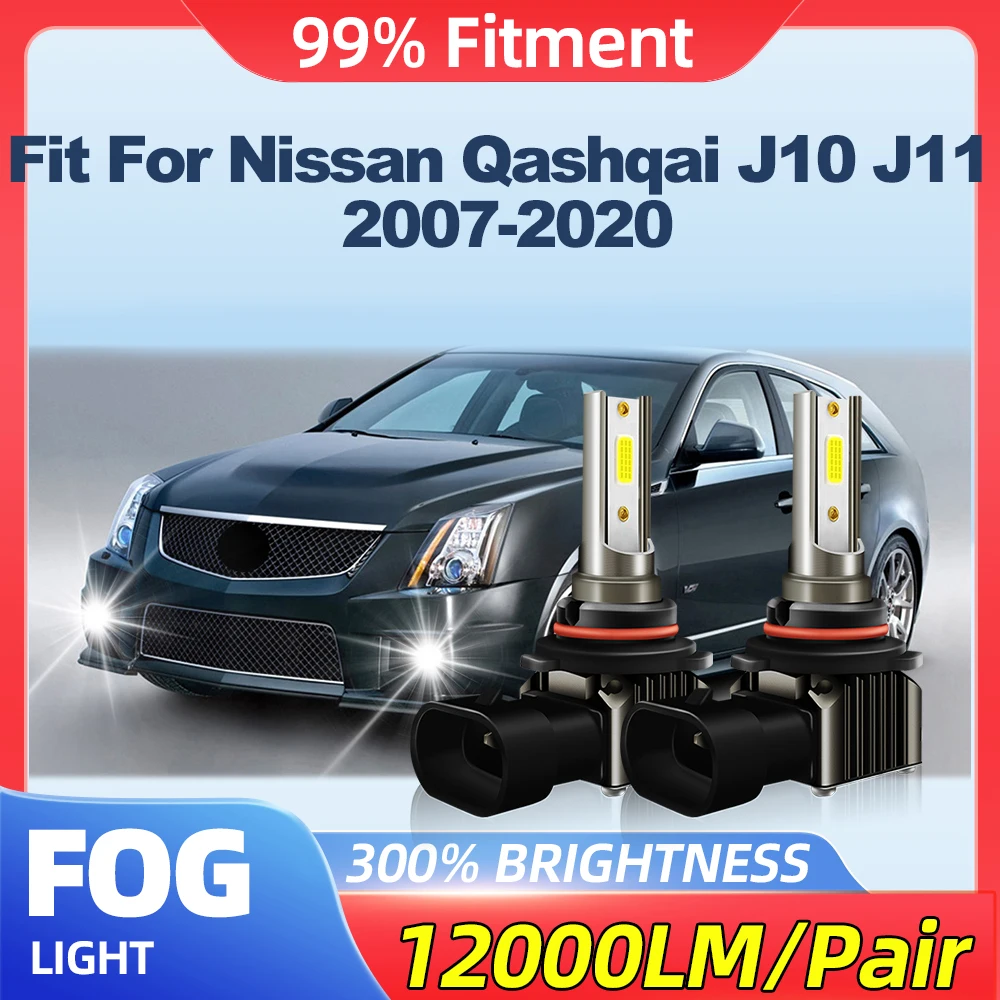 

Fit For Nissan Qashqai J10 J11 2007-2015 2016 2017 2018 2019 2020 24000LM CSP Chips LED Fog Lights 200W Fog Lamps 12V 6000K