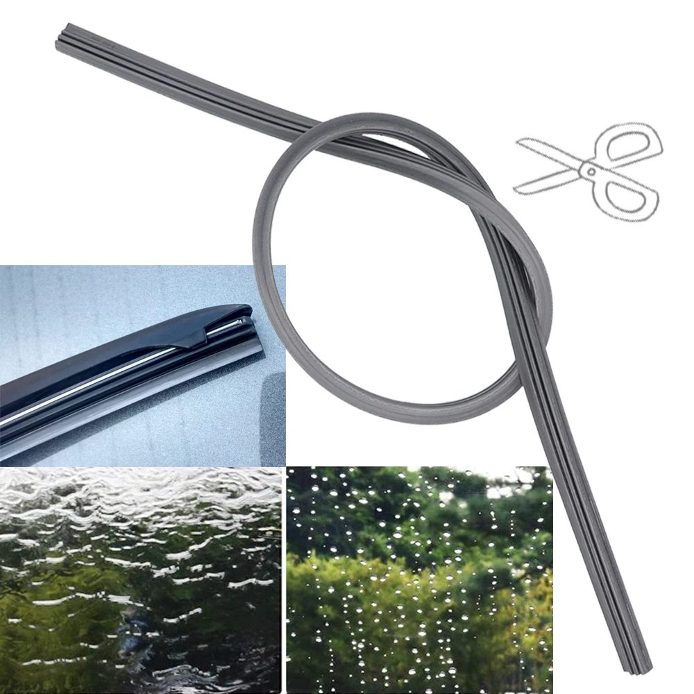 

2pcs Car Universal Rubber Windscreen Wiper Blade Refill Wash Strip Windshield 24/26/28in For Lexus Jeep Land Rover Citroen Tesla