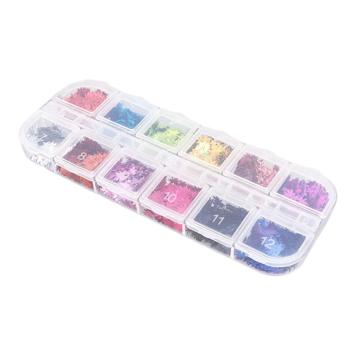 12pçs adesivos de folhas de bordo com lantejoulas para unhas, decalques de arte, decorações de manicure diy para festas, eventos de férias, folhas de bordo, adesivos de unhas