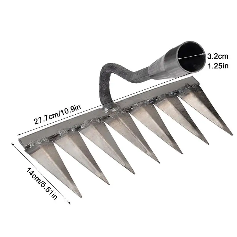 Imagem -06 - Ferro de Jardinagem Enxada para Ervas Daninhas Rake Farm Tool Agarra e Raking Soltando o Solo Ancinho para Unhas Ferramentas Agrícolas Dentes Dentes Dentes Dentes