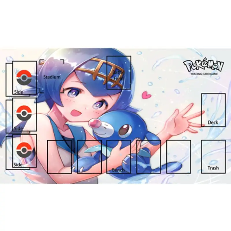 Pokemon Ptcg Card Mat Lana Lillie Lunala 600X350X2Mm Dedicated Game Card Battle Duel Board Anime Characters Card Pad