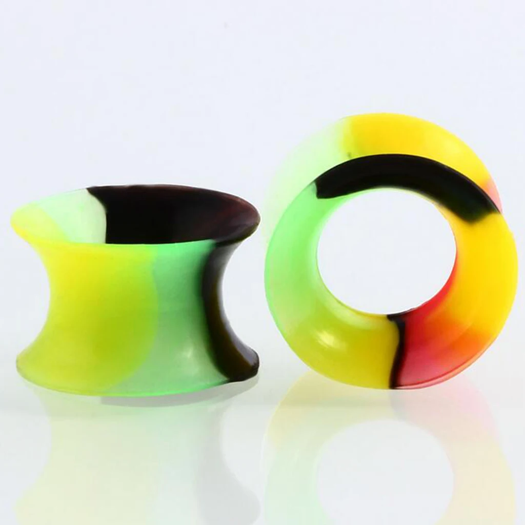 11 PCS Mixed Silicone Flexible Tunnels Saddle Ear Gauge Expanders Stretcher 6mm Earlets Earrings Ear Piercing