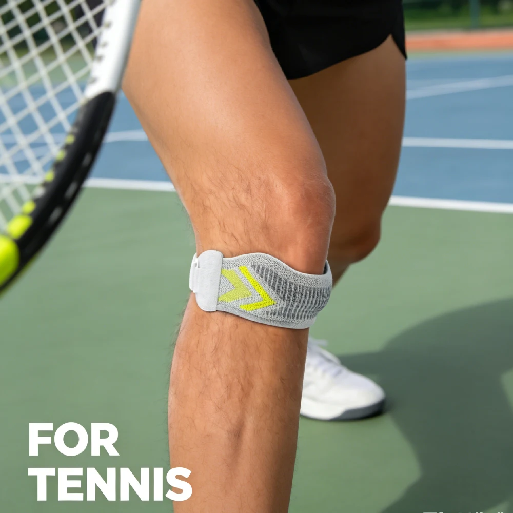 Secure Grip Patellar Compression Band, Breathable Elastic Knitted Knee Patella Strap For Gym Weightlifting Climbing Protection