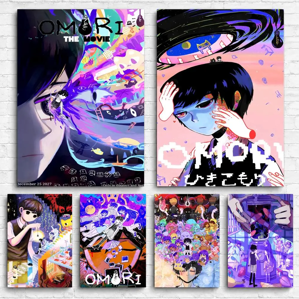 Cartoon Game O-Omori Framed Wall Painting Canvas Poster Ready to Hang Wall Art for Bedroom Living Room Home Decor Gift